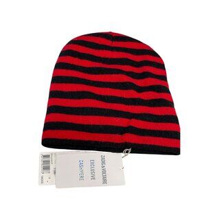 Zadig & Voltaire Cashmere Beanie Hat Striped  Exclusive Design $198 NWT